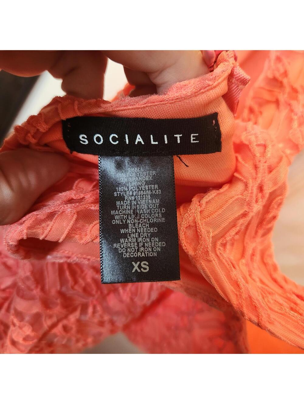 SOCIALITE Women's Coral Lace Dress - Size XS - Picture 4 of 7